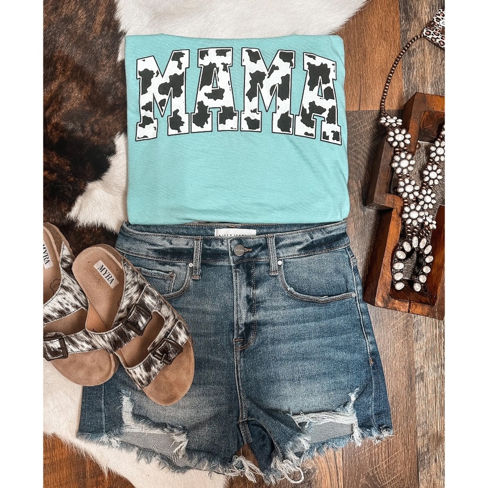 “MAMA” Cowprint tee